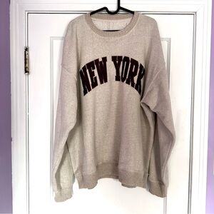 New York Graphic Cream Sweater